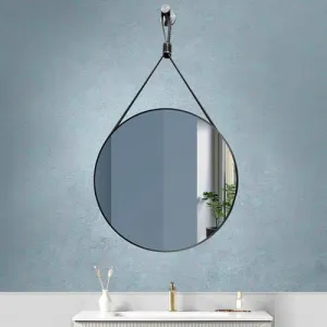 Fuao Premium HD Mirror for Walls - Bathroom, Living Room, Foyer | Mirror with 100% Silver Coating and 3D Beveled, Anodized Aluminium Frame | Corrosion and Tarnish Free Black-80CM