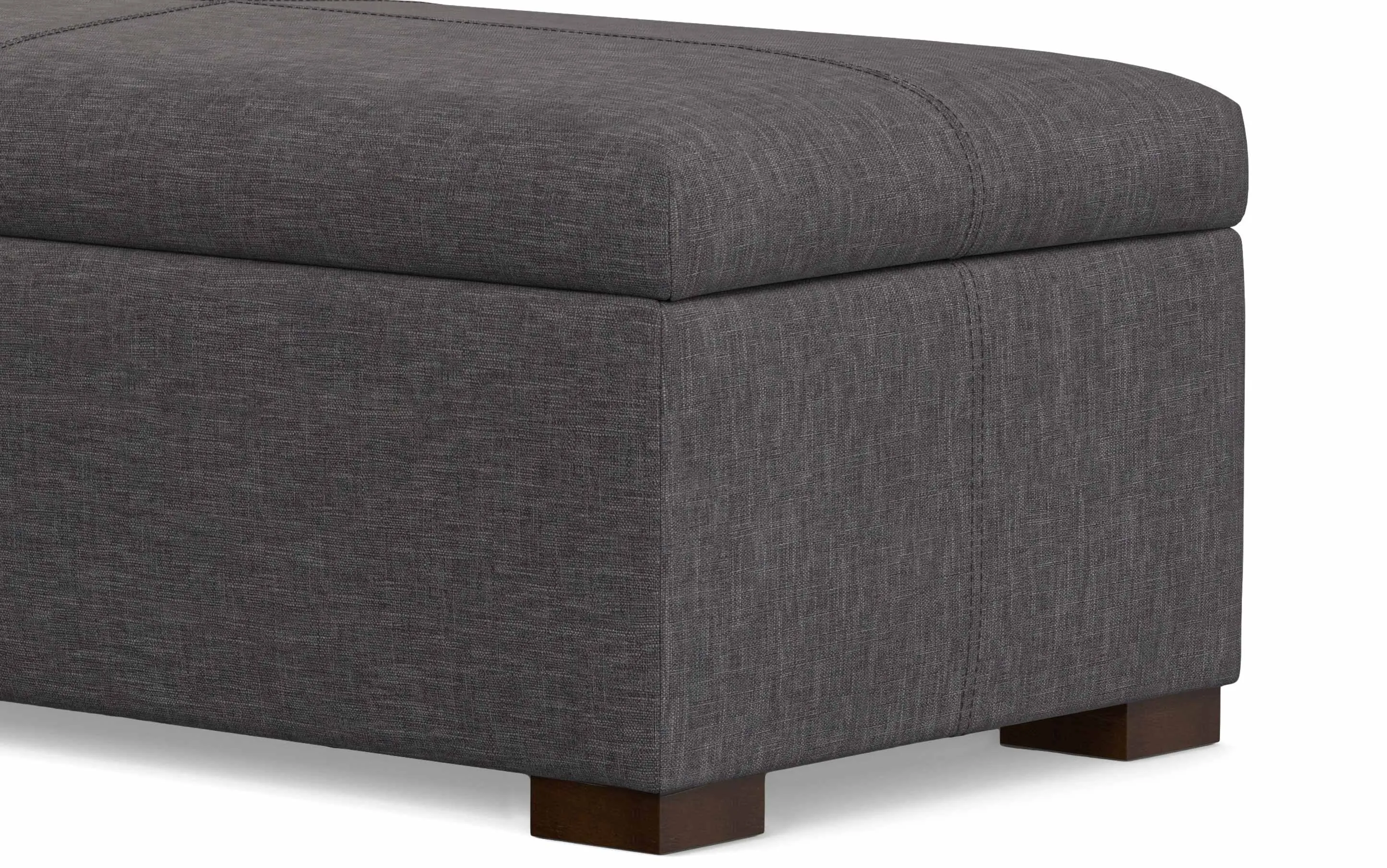 Gabbie Rectangular Storage Ottoman in Linen