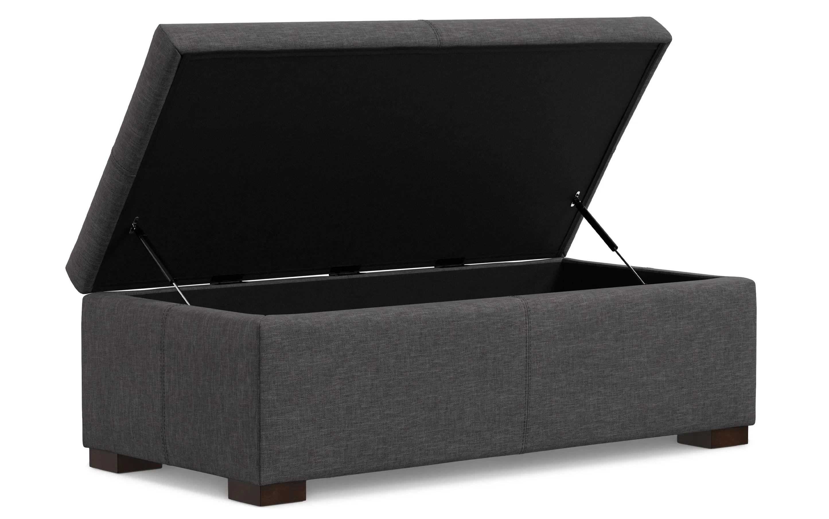 Gabbie Rectangular Storage Ottoman in Linen