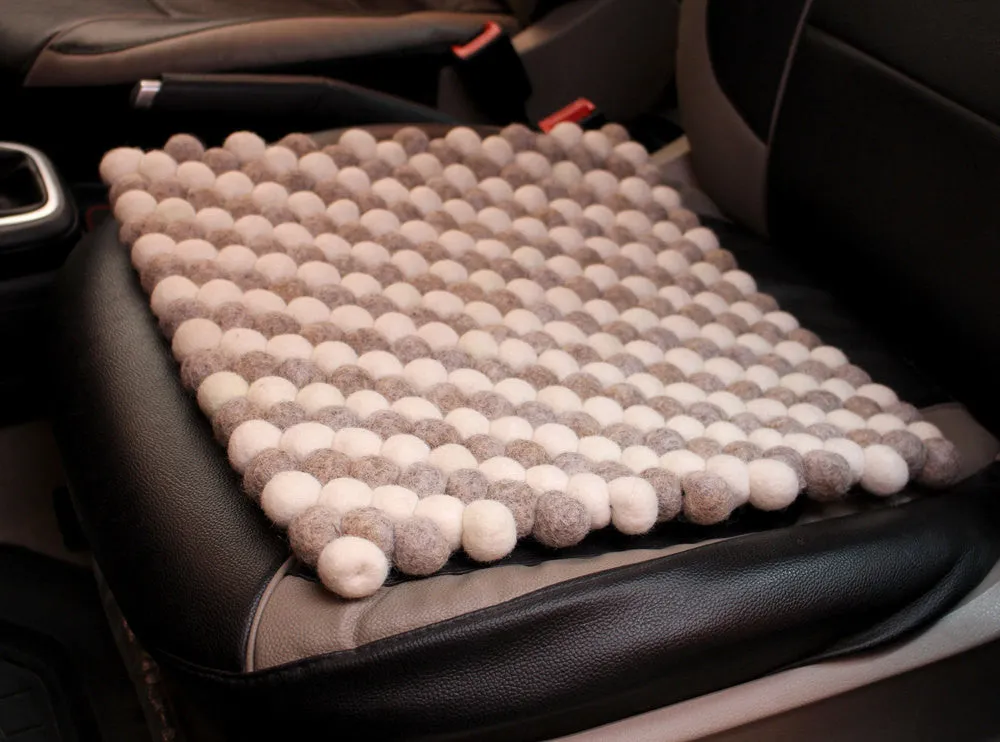 Gray and Black Felt Balls Woolen Mat and Rugs