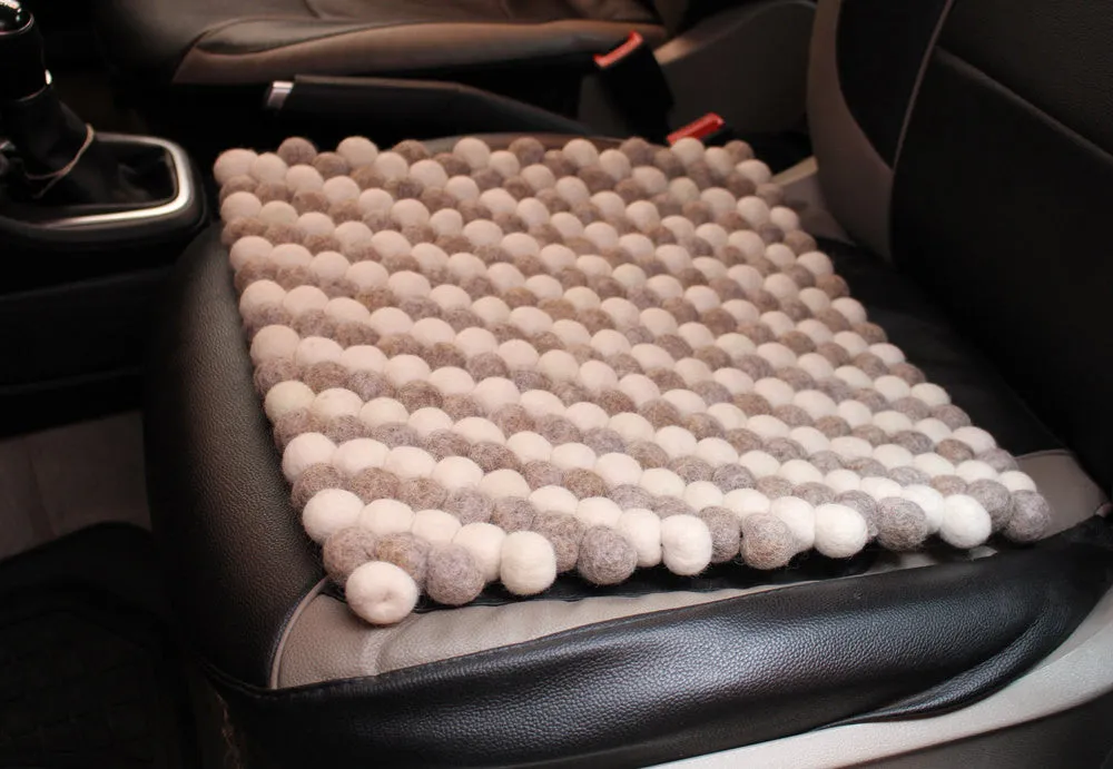 Gray and Black Felt Balls Woolen Mat and Rugs