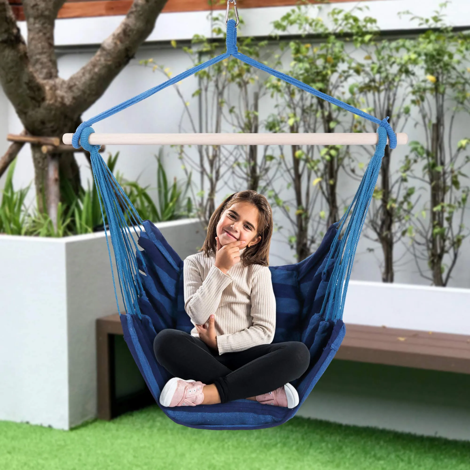 Hanging Rope Hammock Chair Swing - KLM HomeGoods