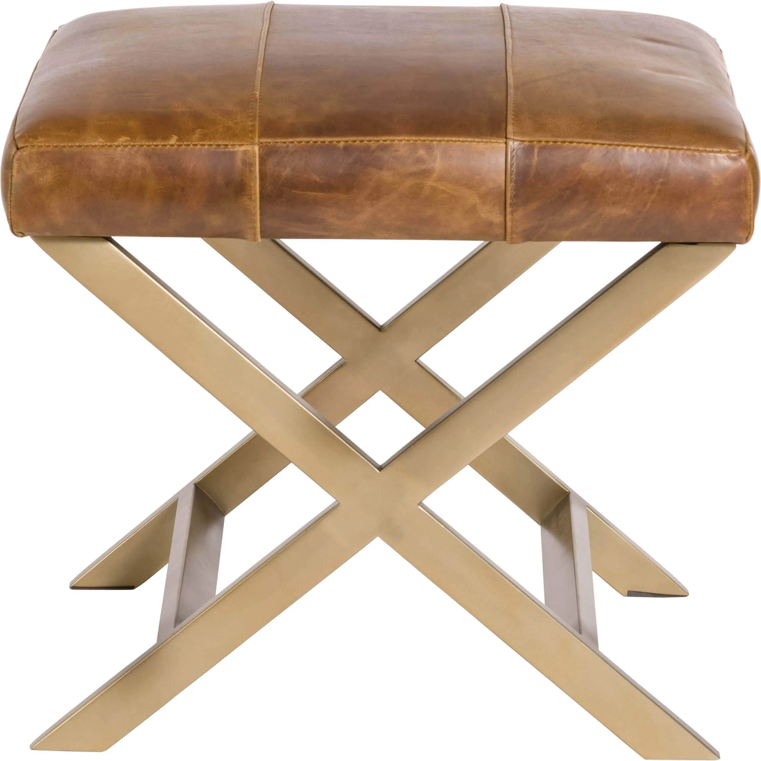 Hudson Cross Ottoman, Brass