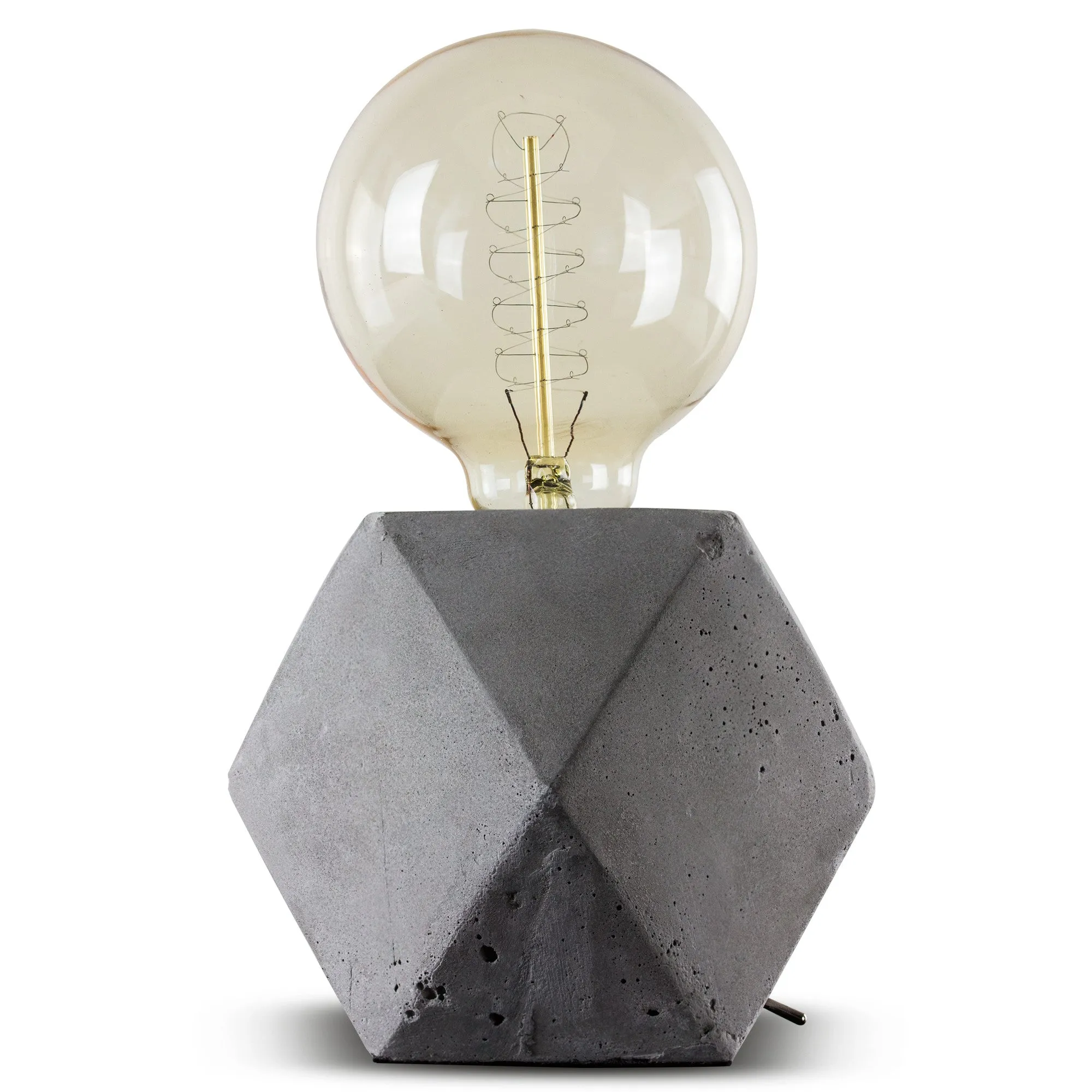 Industrial Concrete 9" Hexagon Cement Table Lamp