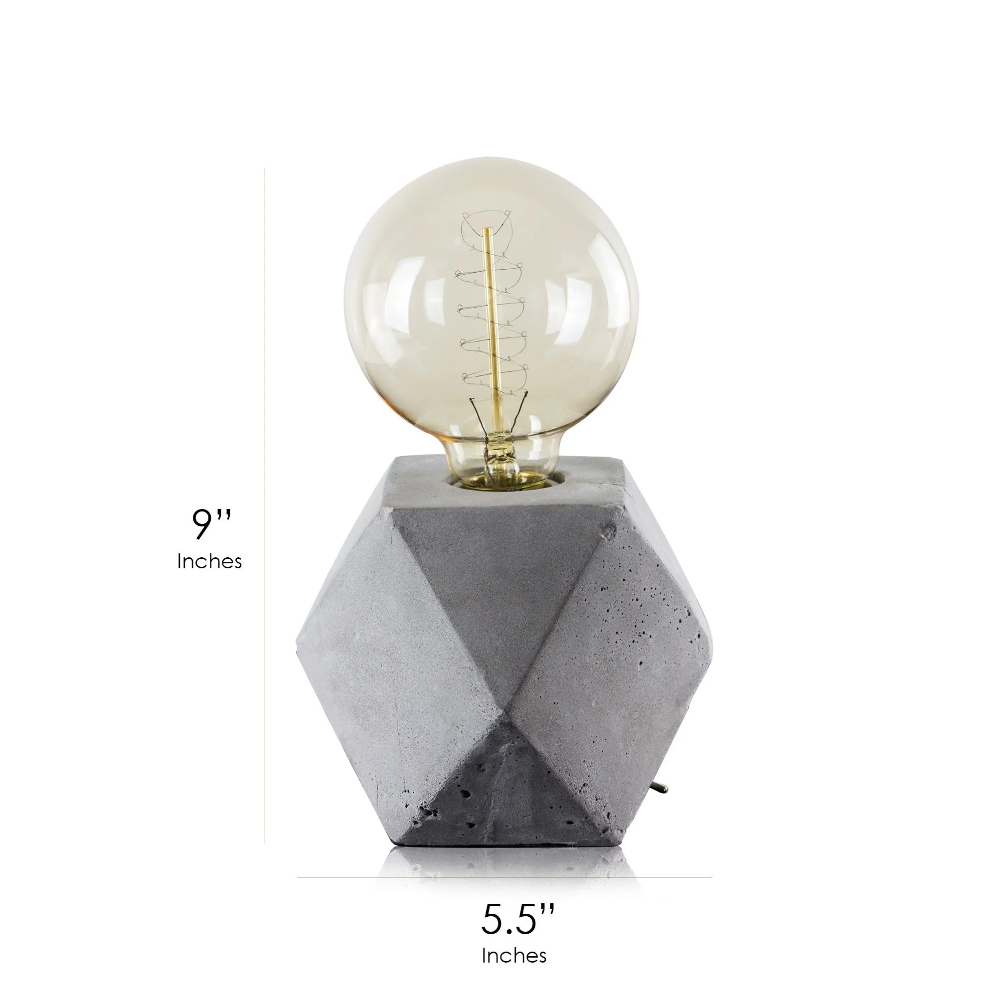 Industrial Concrete 9" Hexagon Cement Table Lamp