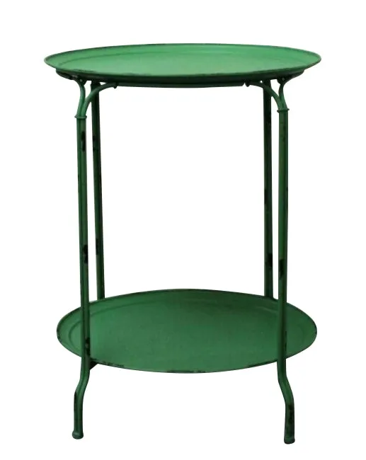 Industrial Side Table / Bistro Table Shabby Chic Metal With Double Tier