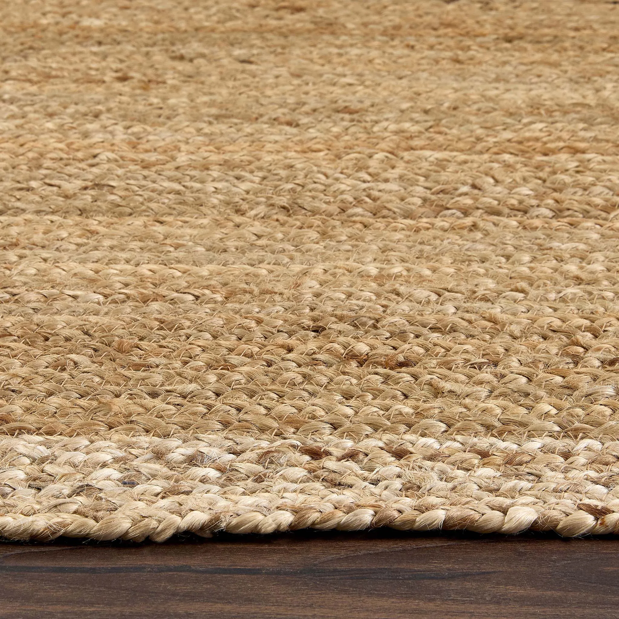 Jute Border Rug Natural White