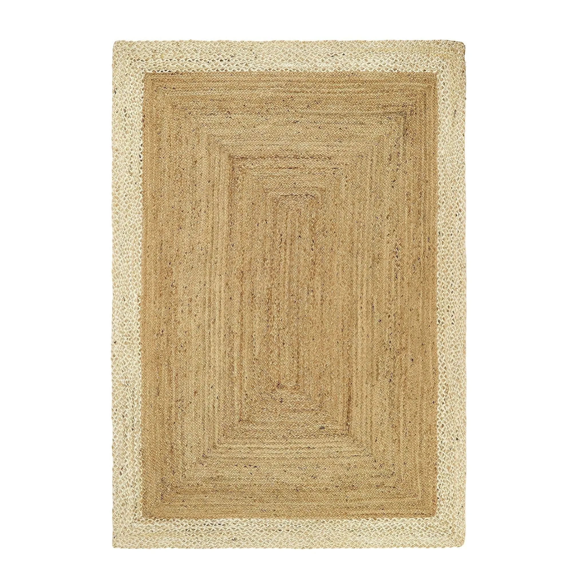 Jute Border Rug Natural White