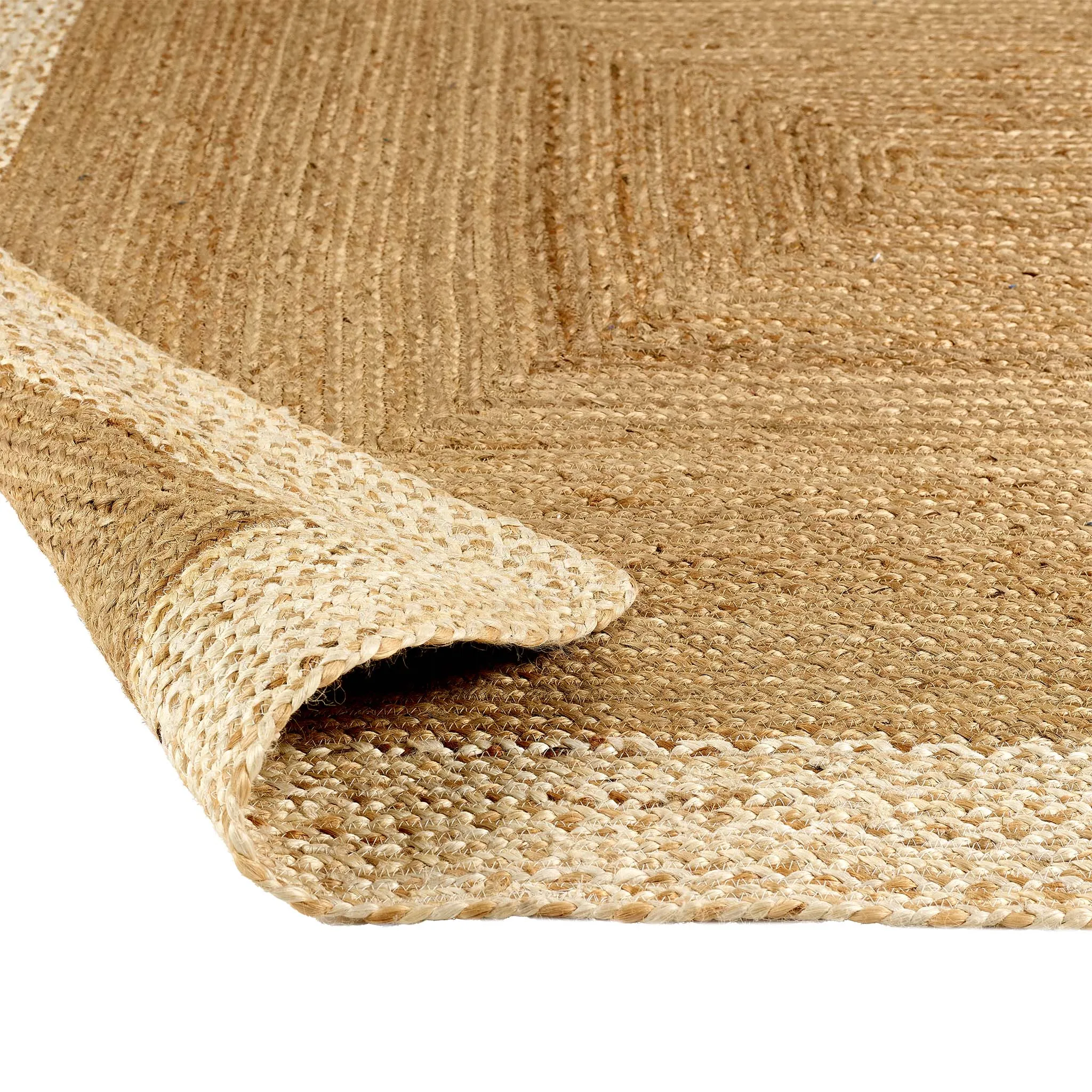 Jute Border Rug Natural White