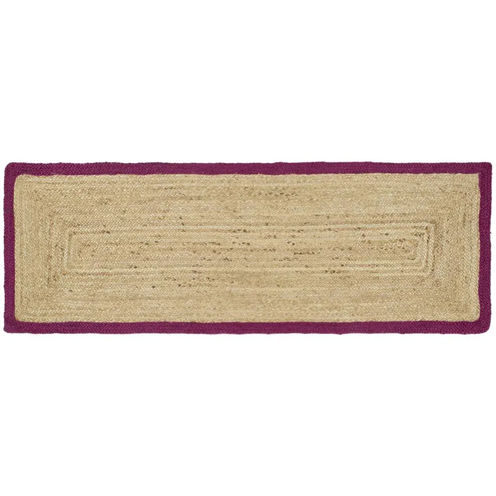 Jute Border Rug Raspberry