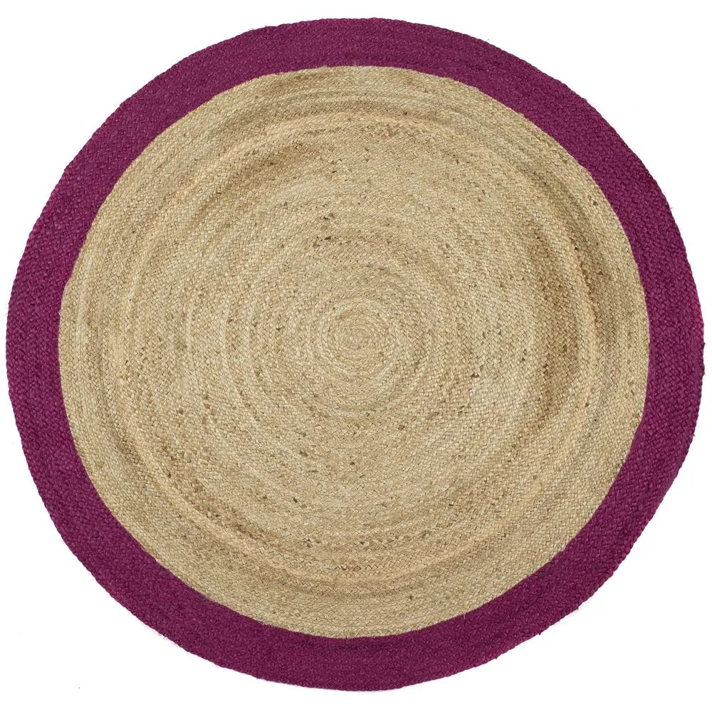 Jute Border Rug Raspberry