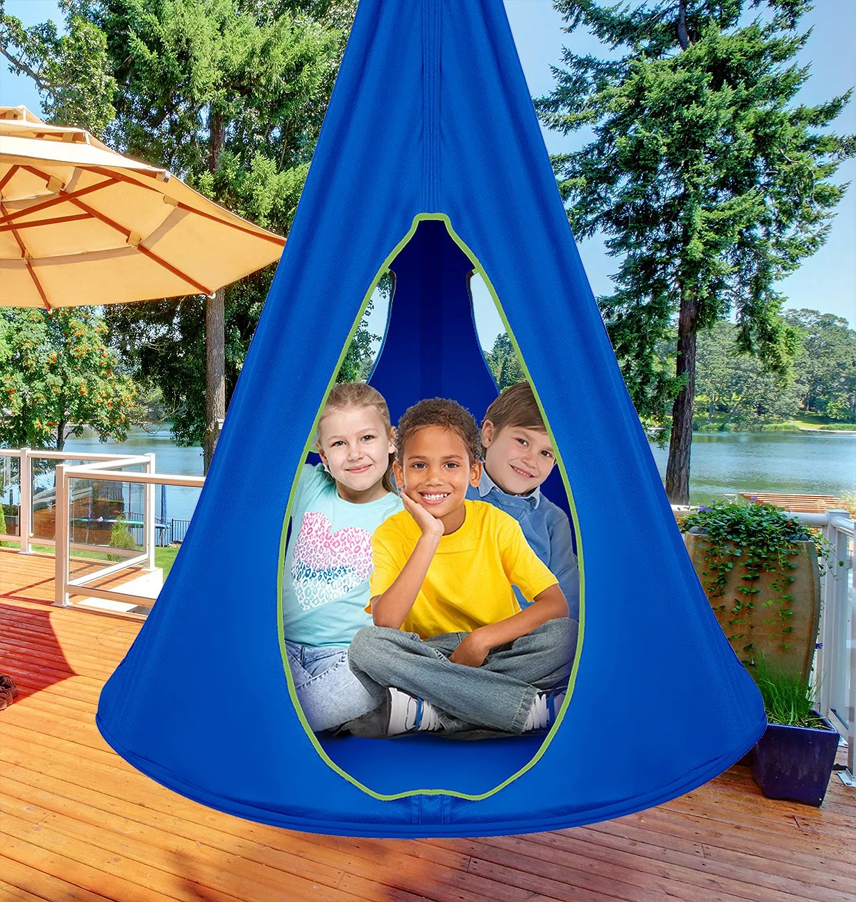 Kids Hanging Nest Swing Chair Nook - Sorbus