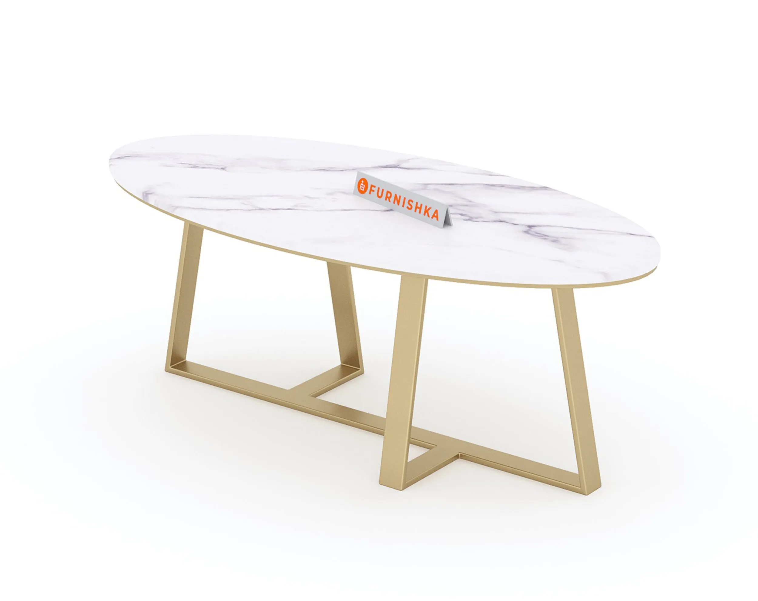 Kolia Marble Coffee Table In Gold Finish