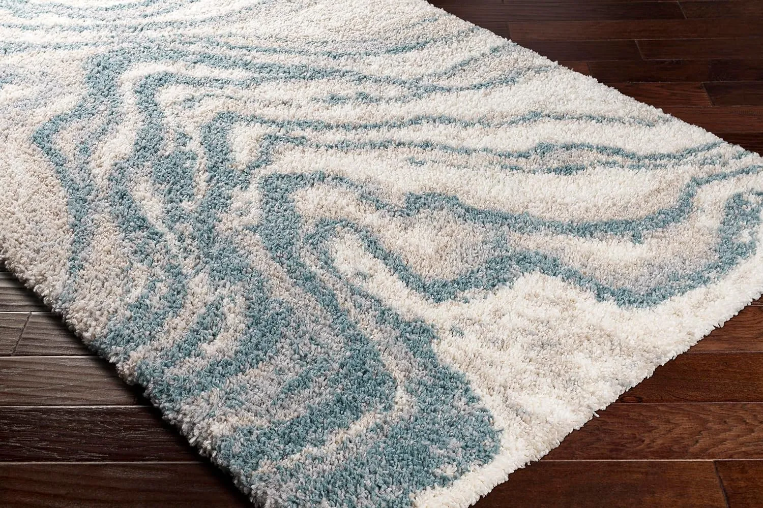 Lagrange Shag Blue Area Rug Carpet for Living Room Bedroom or Kitchen