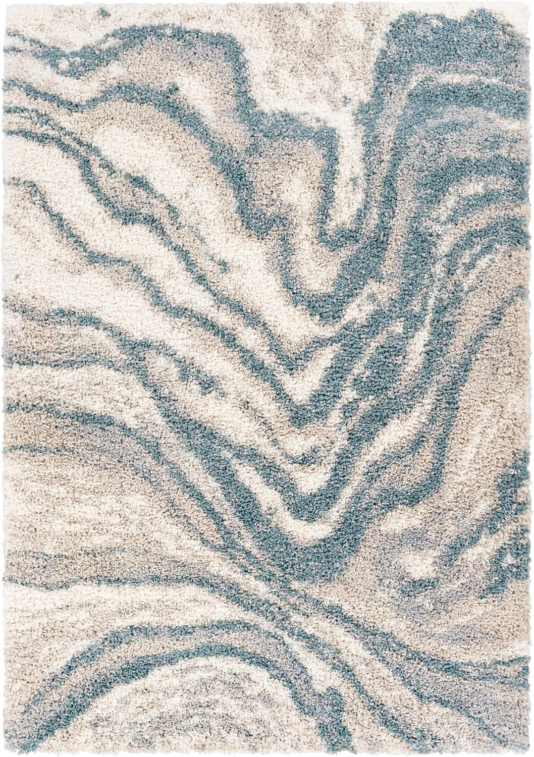 Lagrange Shag Blue Area Rug Carpet for Living Room Bedroom or Kitchen