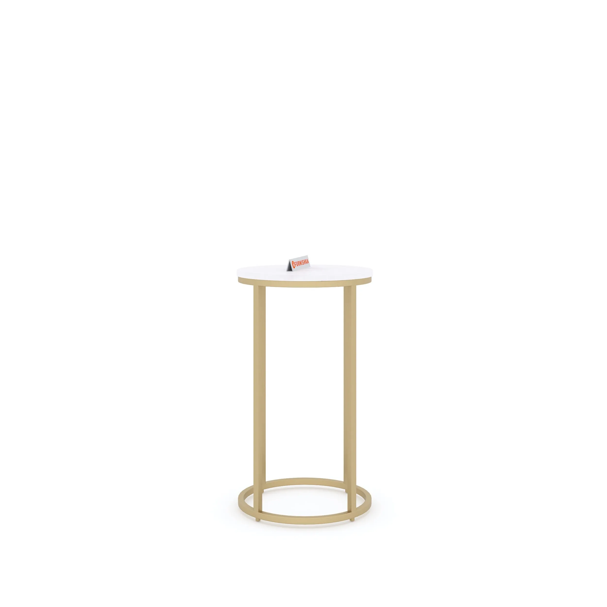 Lotus Round Marble Side Table In Gold Finish