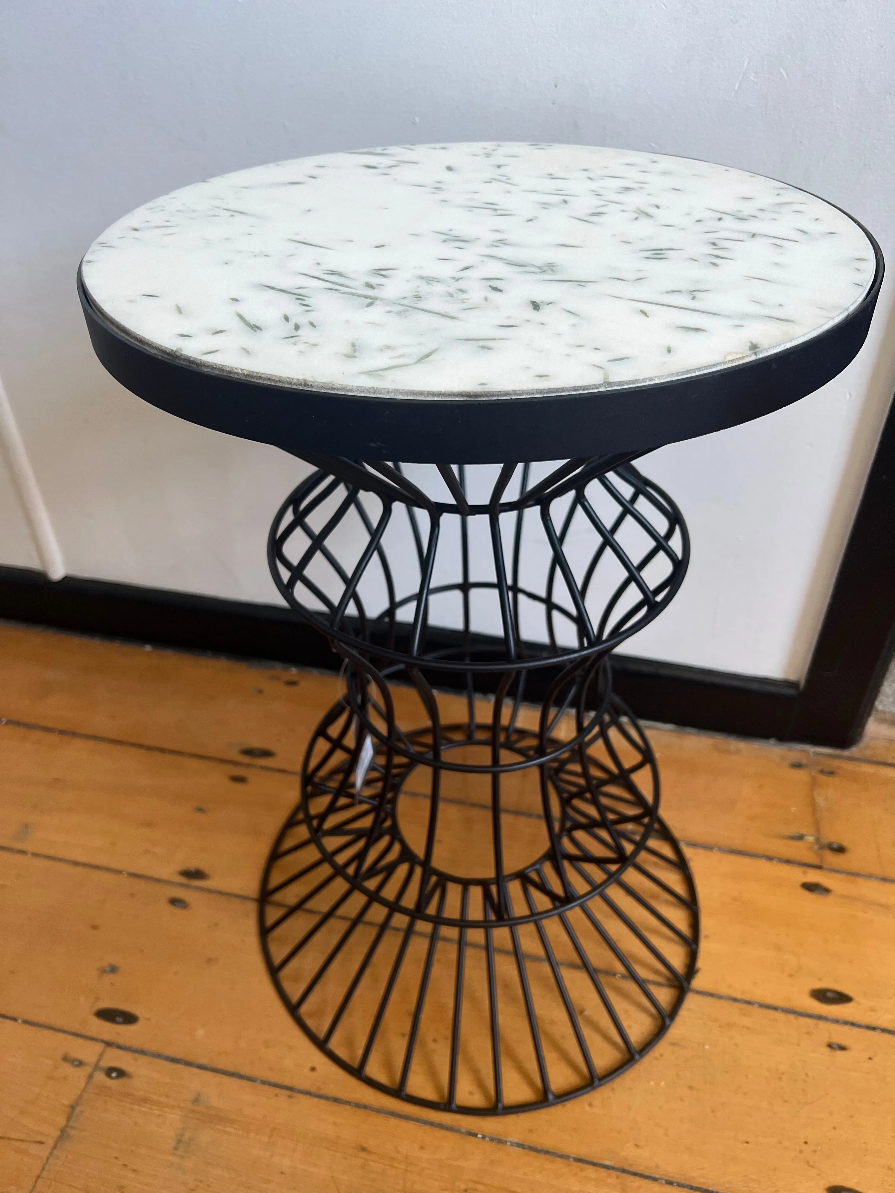 Lounge Side Table Candelabra Shape With Marble Top