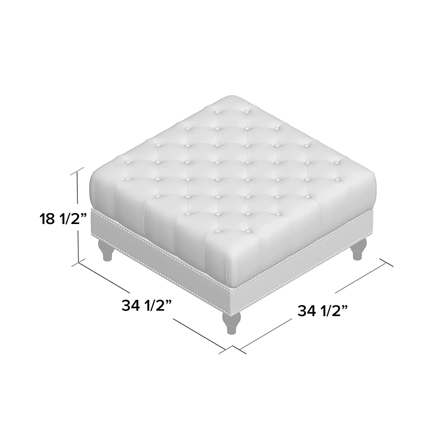 Lucifer Square Shape Fabric Ottoman Pouffe Puffy