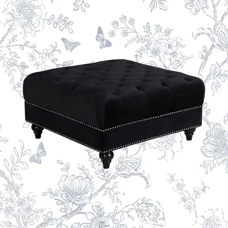 Lucifer Square Shape Fabric Ottoman Pouffe Puffy