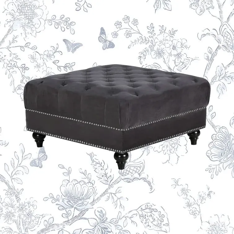 Lucifer Square Shape Fabric Ottoman Pouffe Puffy