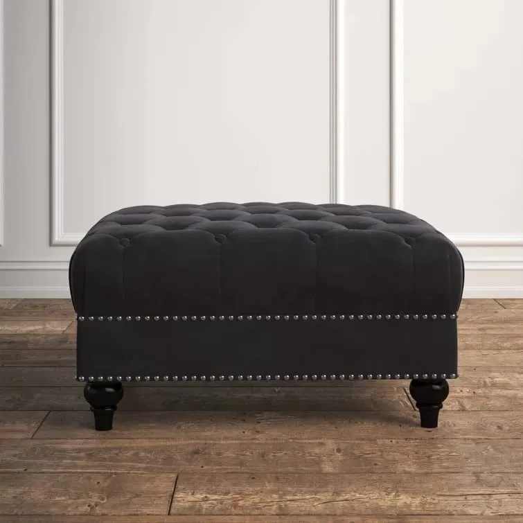 Lucifer Square Shape Fabric Ottoman Pouffe Puffy