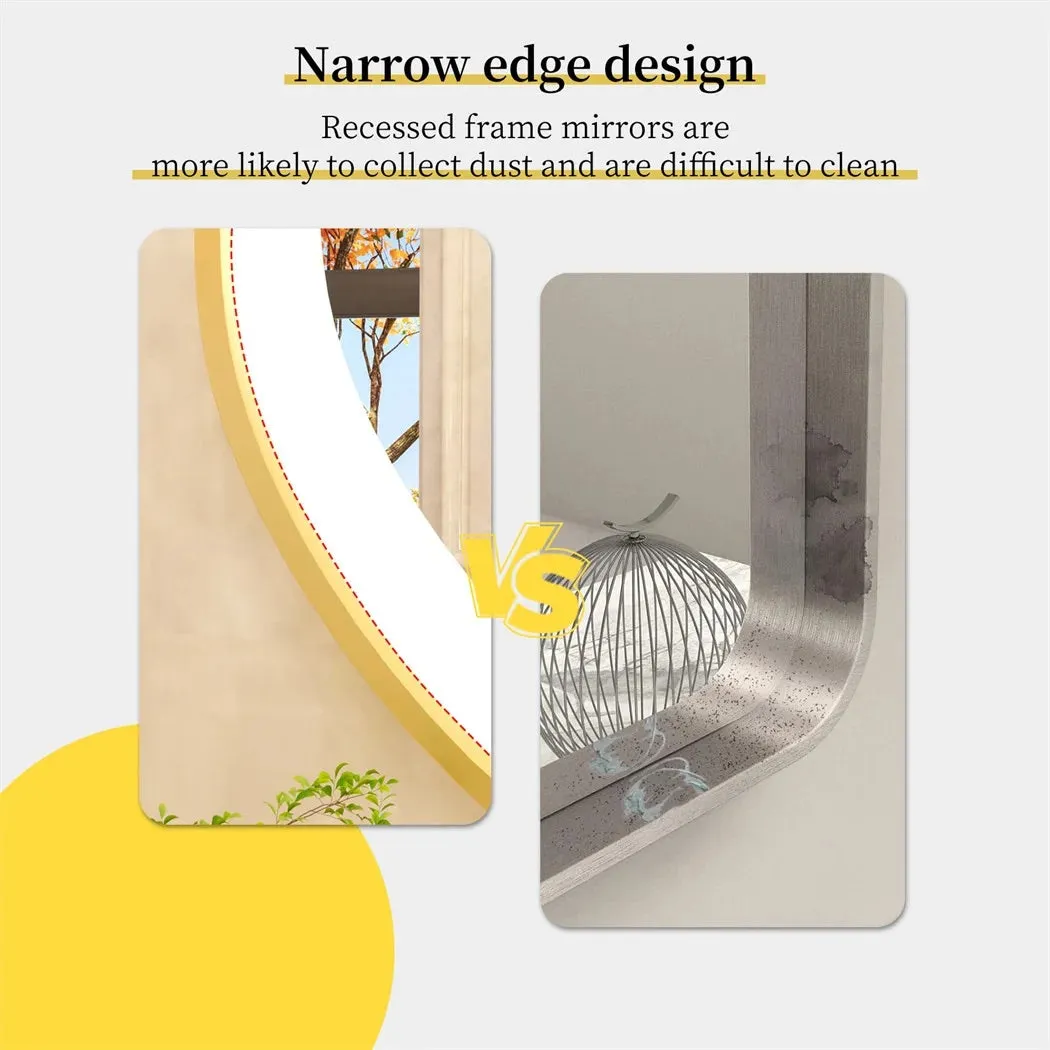 Luxury Oval LED Illuminated Bathroom Mirror with Demister Pad - Gold Aluminum Frame