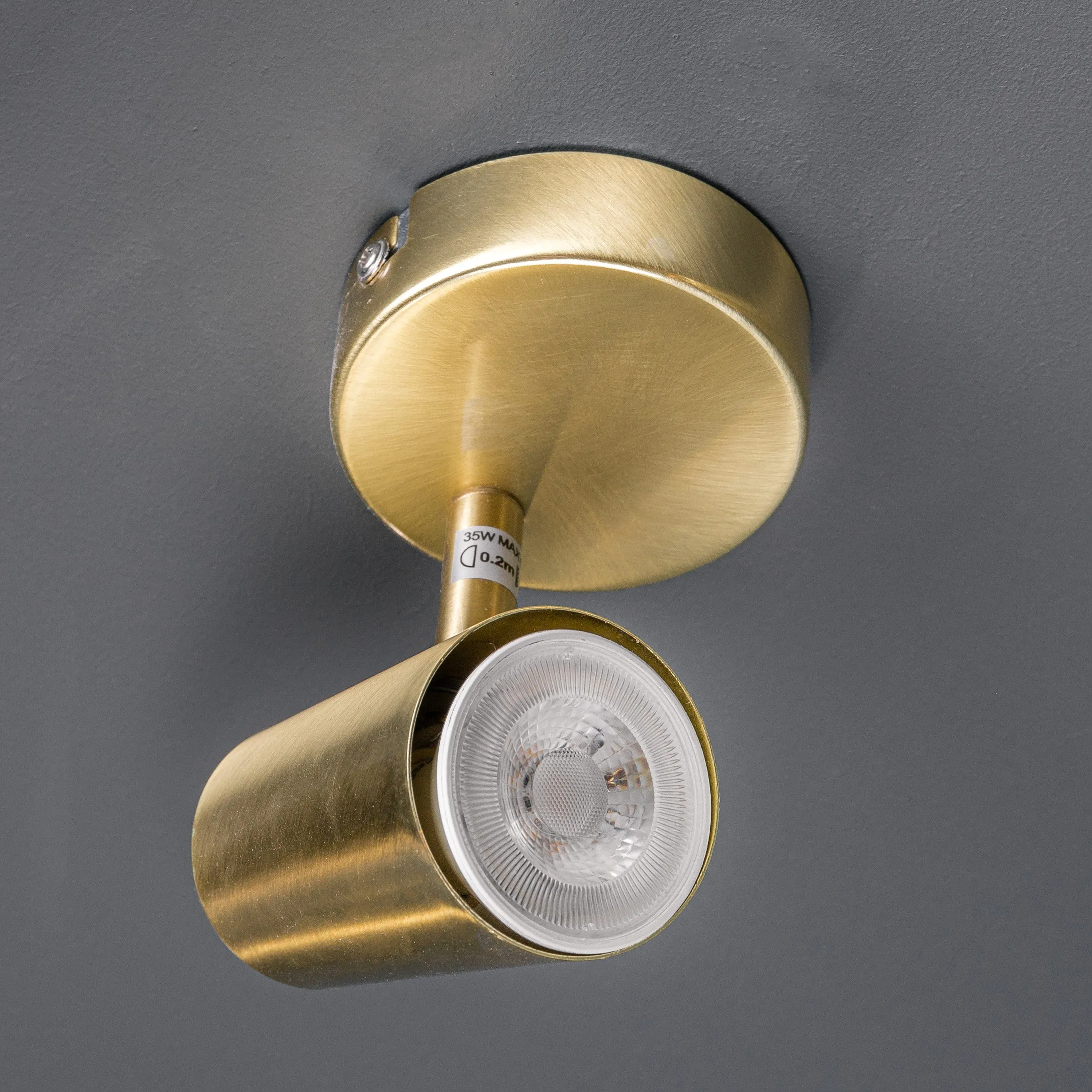 Marseille 1 Light Single Spotlight Satin Brass Ceiling Light