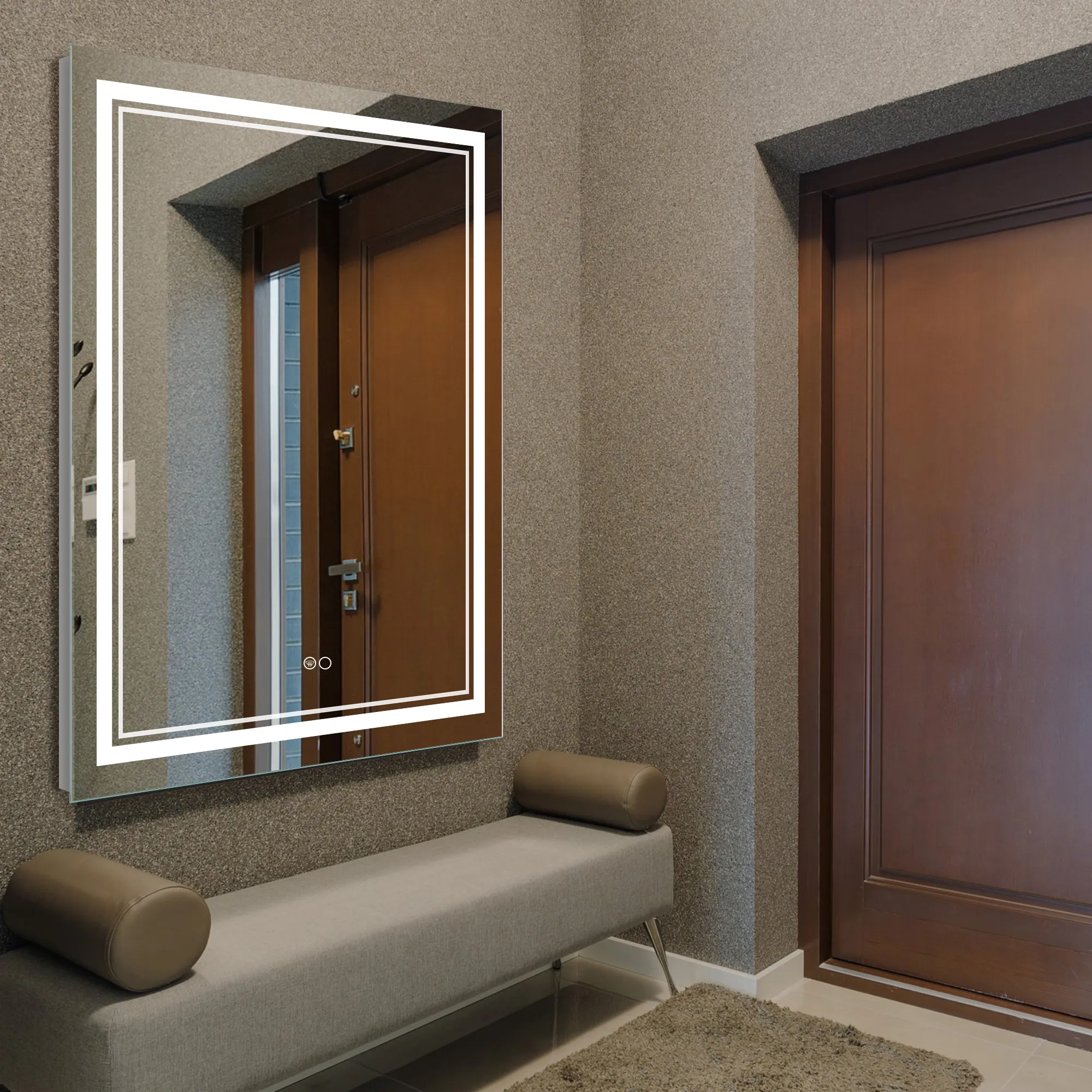 Modern LED Wall Mirror Lighted up Bathroom Mirror