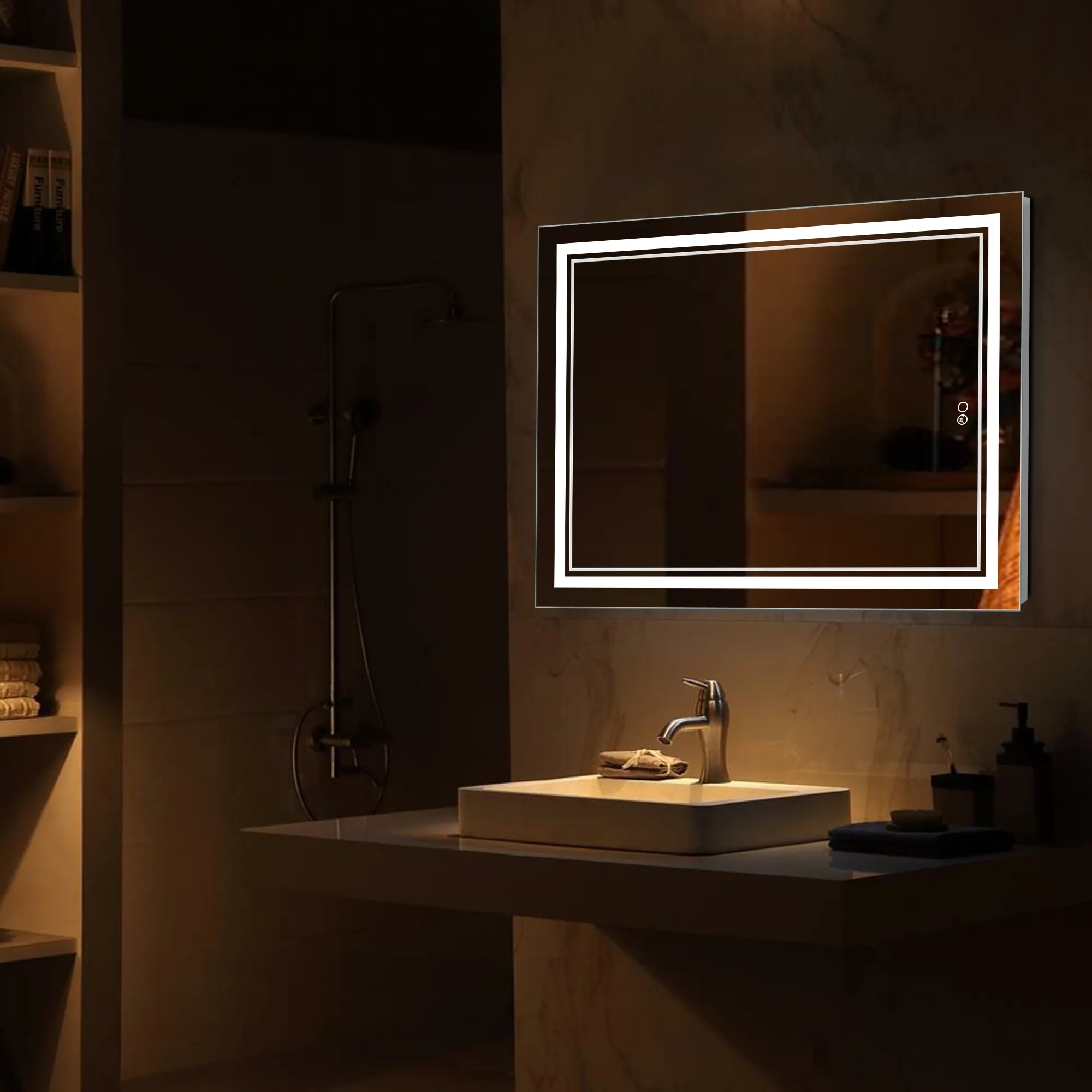 Modern LED Wall Mirror Lighted up Bathroom Mirror