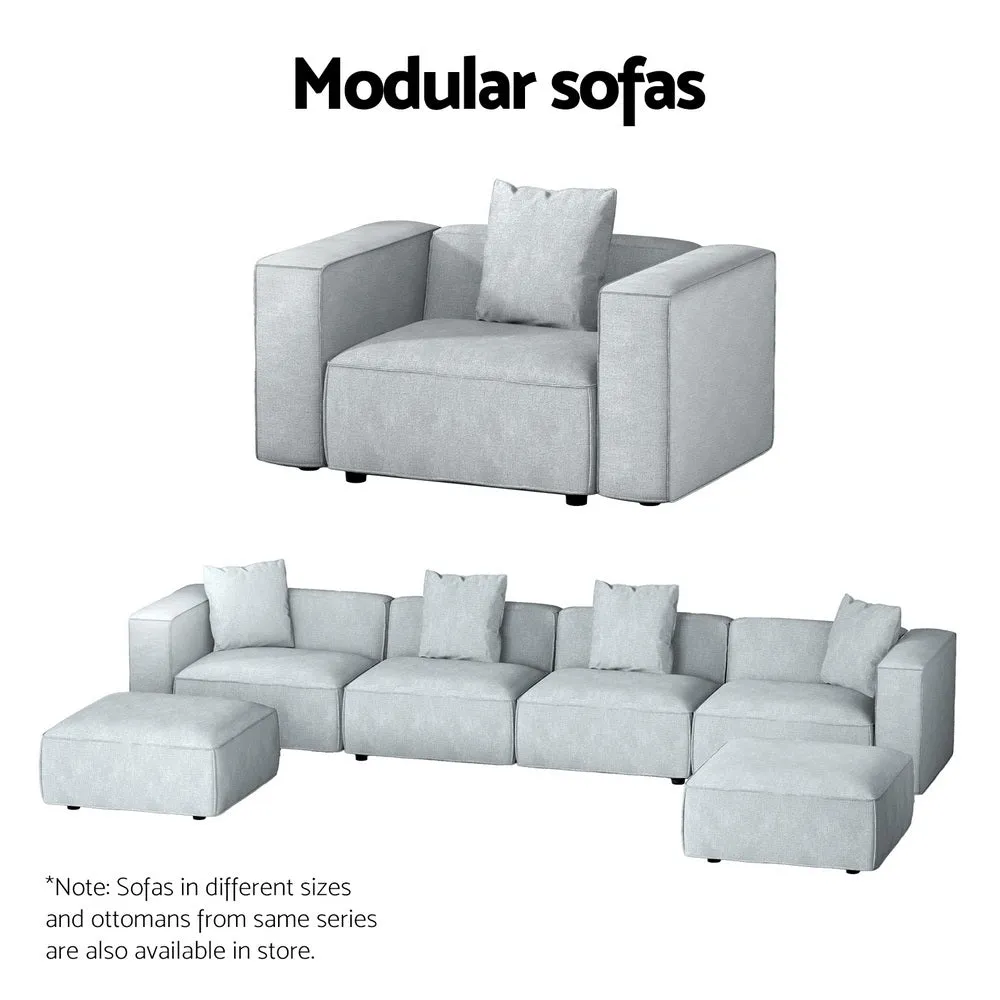 Modern Modular Grey Sofa Chaise Set - 1-Seater & Durable - Artiss