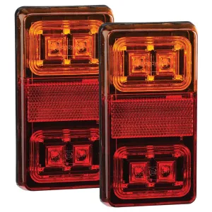 Narva 93550BL2 12V Model 35 LED Slimline Rear Stop/Tail Direction Indicator Lamps (Rectangular Lamps)