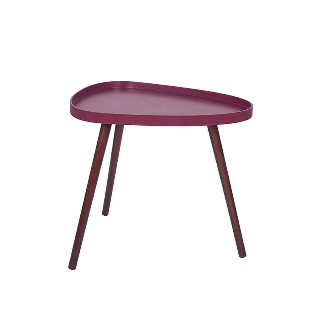 Pacific 52cm Clarice Raspberry MDF & Brown Pine Wood Teardrop Table