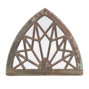 Painted Indian Teak Fanlight Mirror - 19th Century