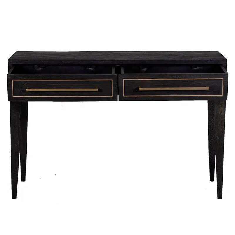 Petra Mango Wood & Brass Chic Console Table