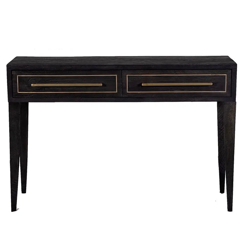 Petra Mango Wood & Brass Chic Console Table