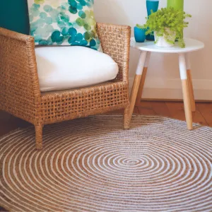 Plumeria Jute Large Round Rug for Home