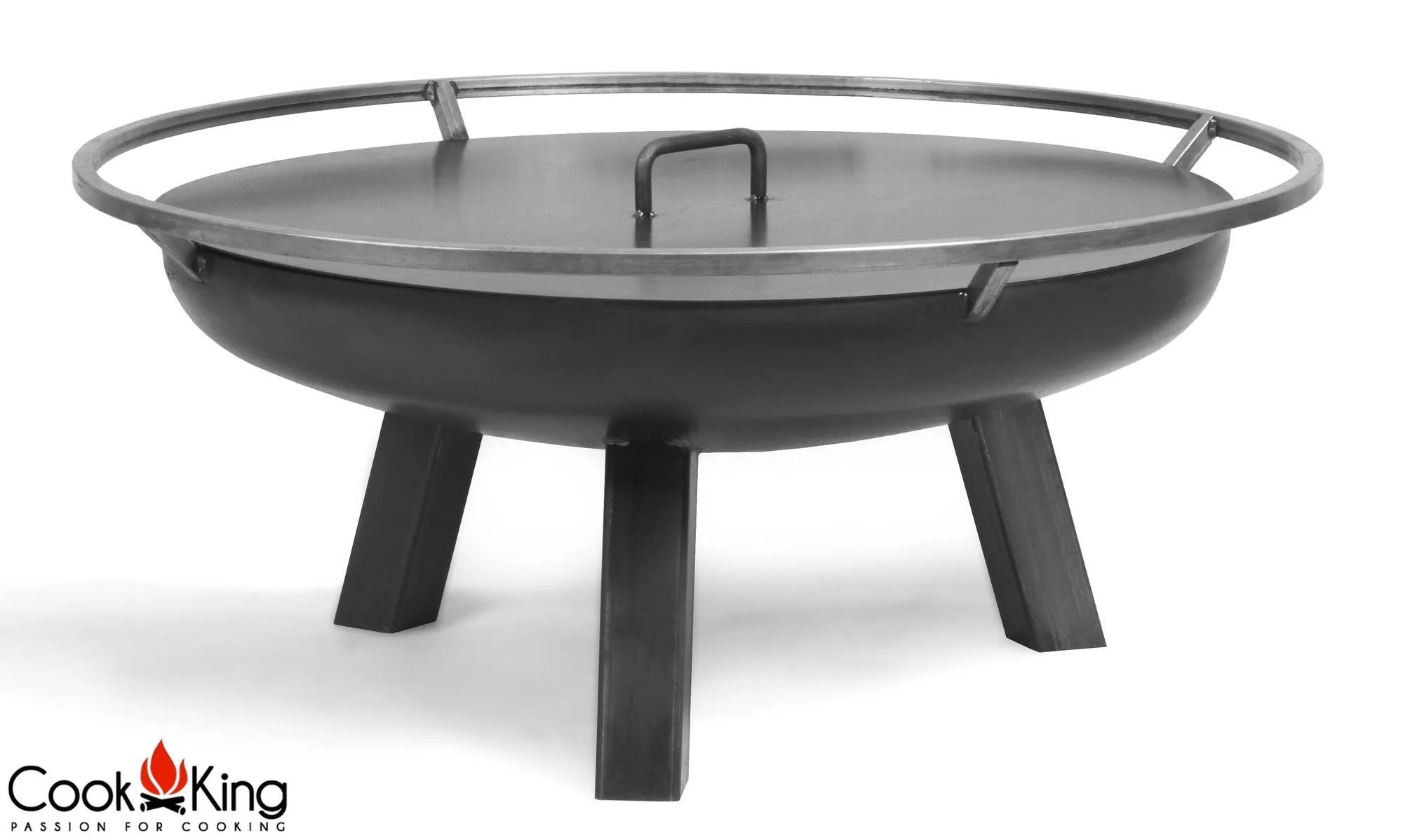 Porto Fire Bowl Pit - Cook King Garden and Outdoor Patio Entertaining Portable Metal Round 60cm 100cm