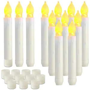 Raycare 12Pcs Led Taper Candle Lights, Harry Potter Floating Candles, Battery Operated Led Candles For Party, Classroom Decorations, White