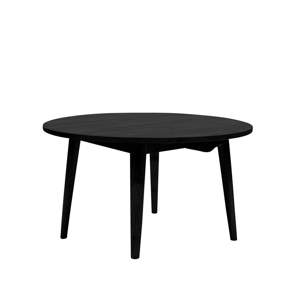 Round Black Vaasa Scandinavian Chic American Oak Dining Table