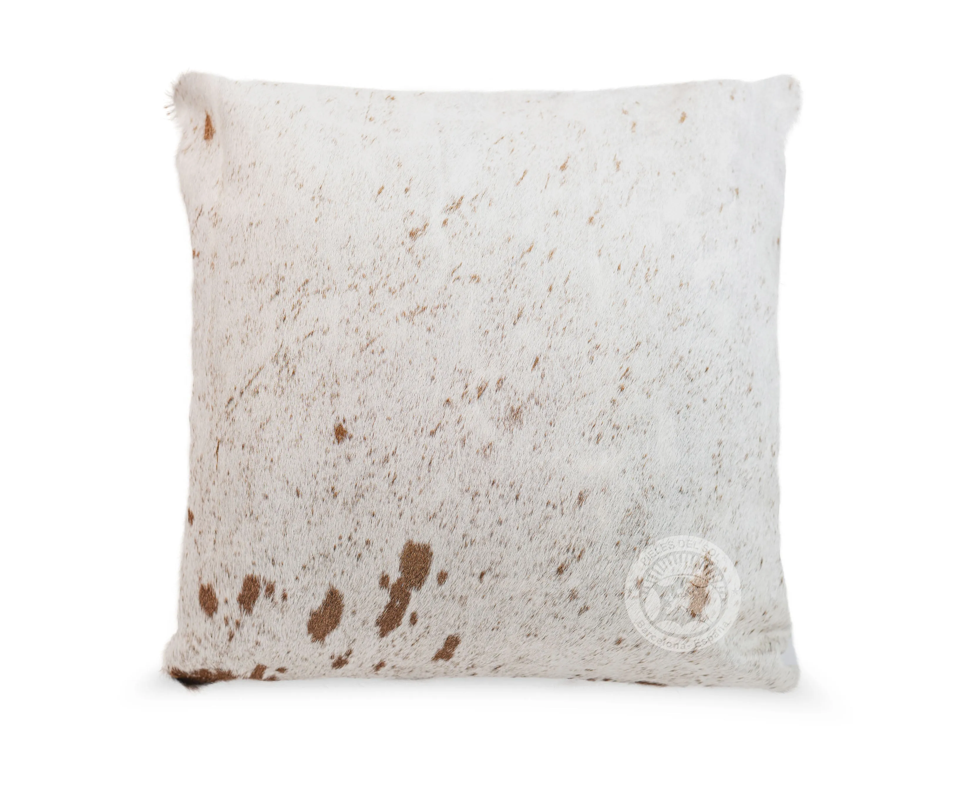 Salt and Pepper Brown and White Cowhide Pillow Cover