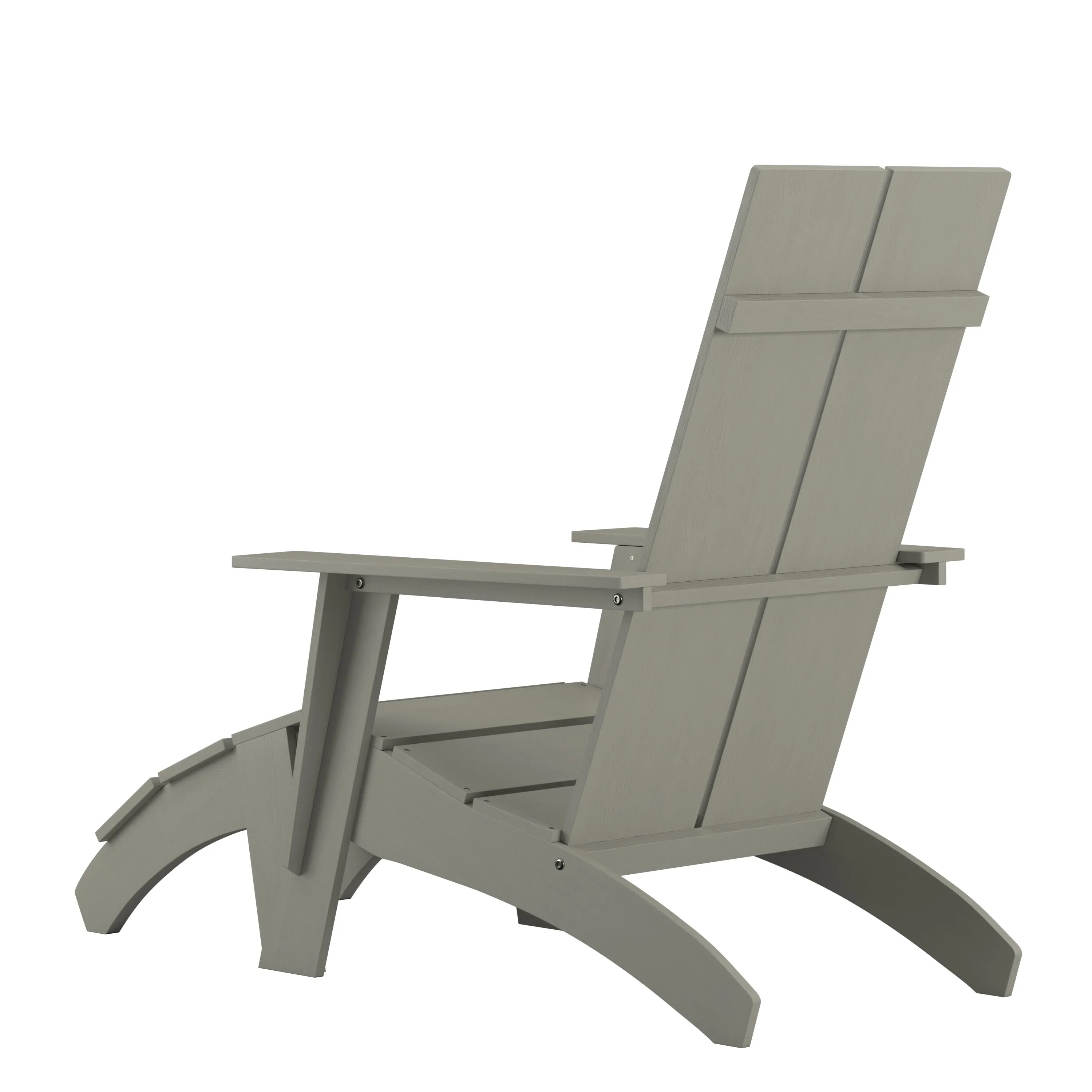 Sawyer Modern All-Weather Poly Resin Wood Adirondack Chair with Foot Rest