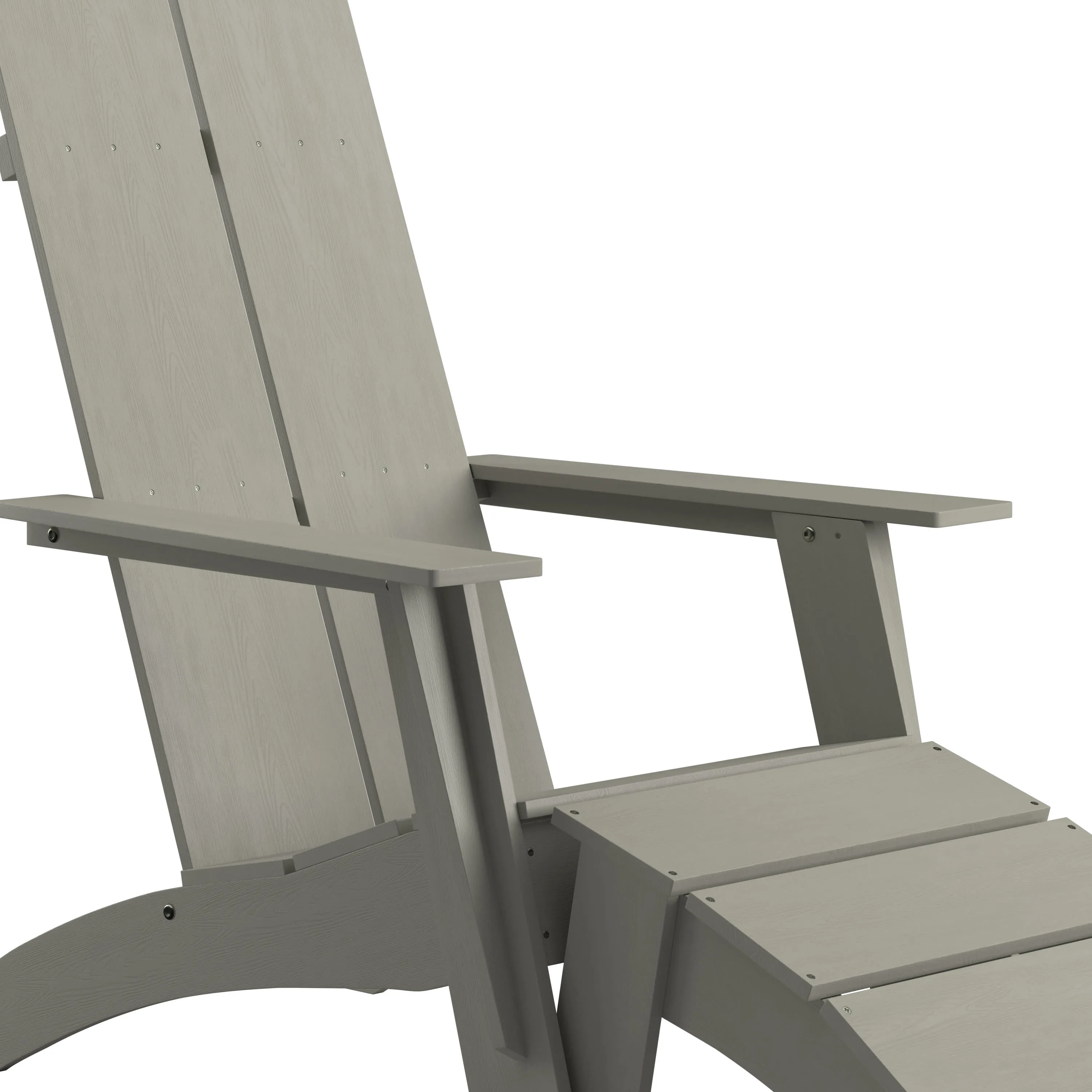 Sawyer Modern All-Weather Poly Resin Wood Adirondack Chair with Foot Rest