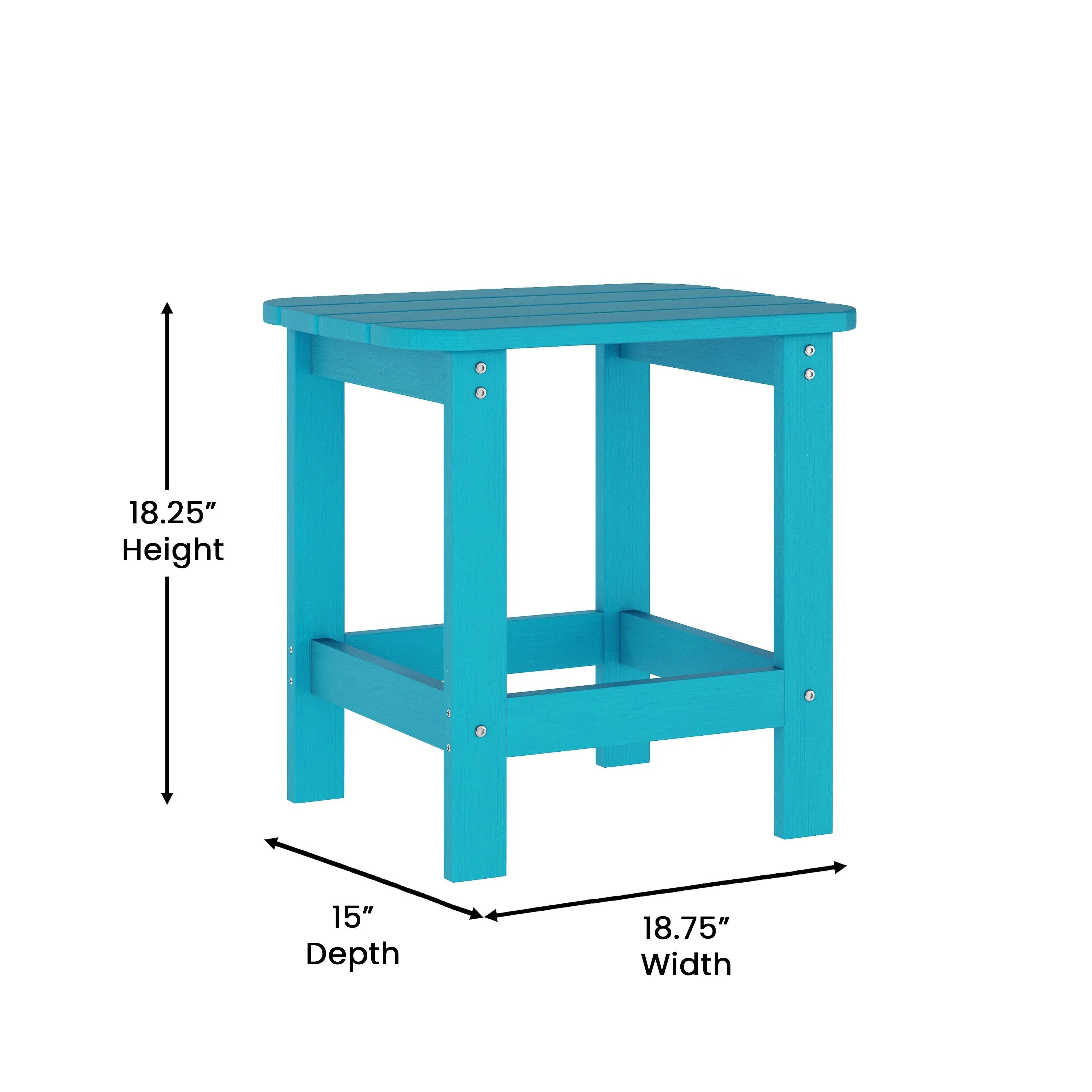 Sonora Commercial Grade 3 Piece Indoor/Outdoor Adirondack Set with 2 Adjustable HDPE Loungers with Cup Holders and 2-Tier Side Table