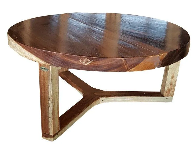 Suar Live Edge Round Coffee Table - 40"