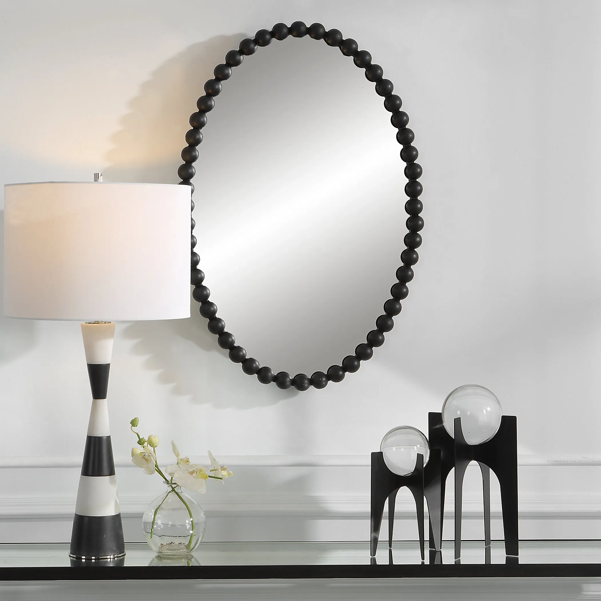 Uttermost Serna Black Oval Mirror