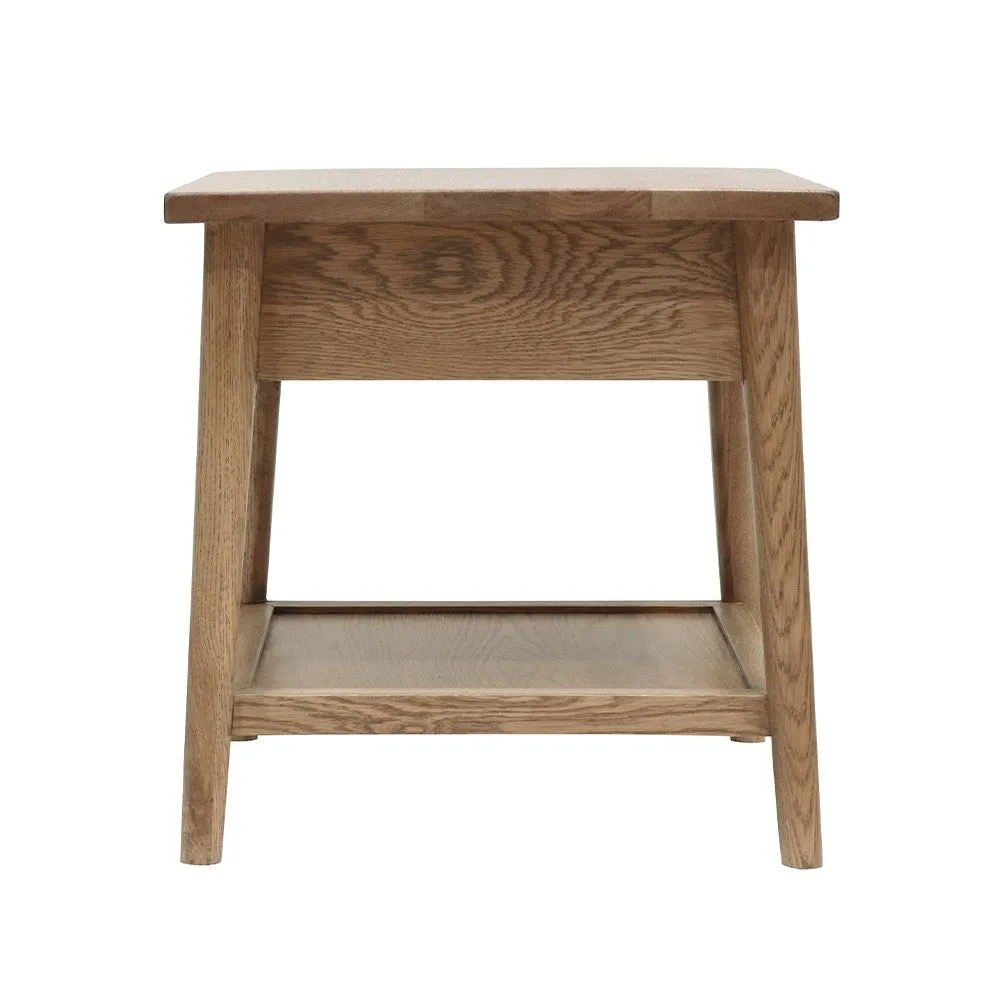 Vaasa Scandinavian Chic Bedside Table in American Oak