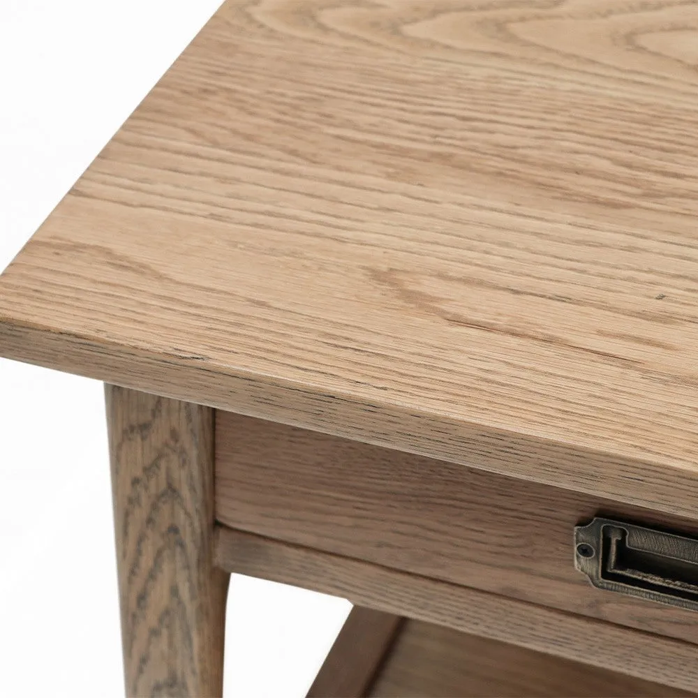 Vaasa Scandinavian Chic Bedside Table in American Oak