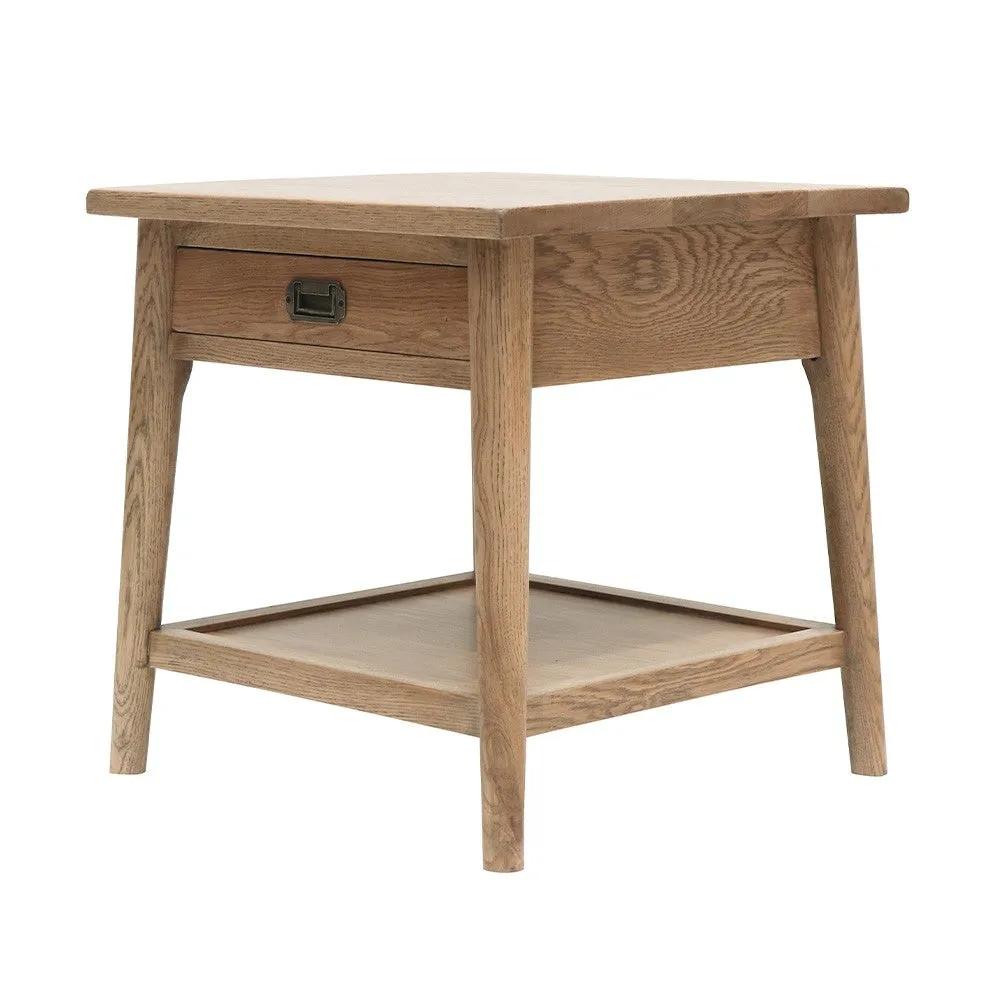 Vaasa Scandinavian Chic Bedside Table in American Oak