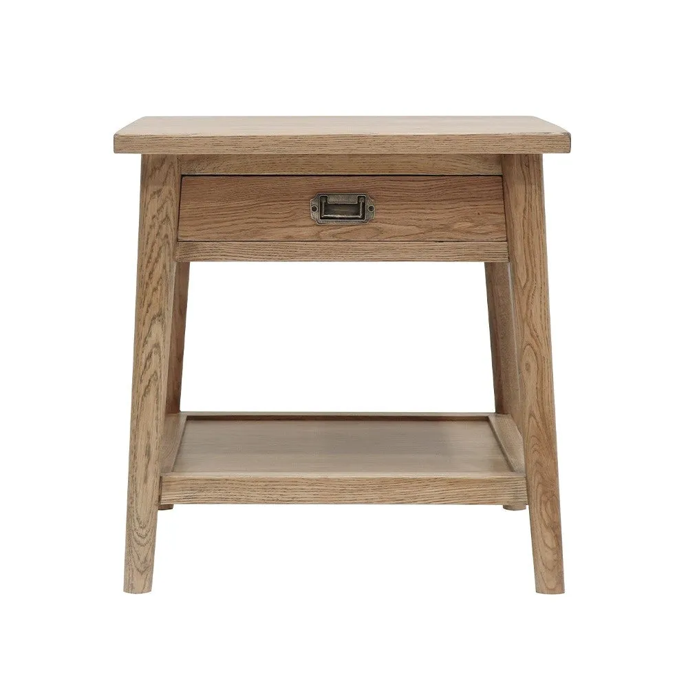 Vaasa Scandinavian Chic Bedside Table in American Oak