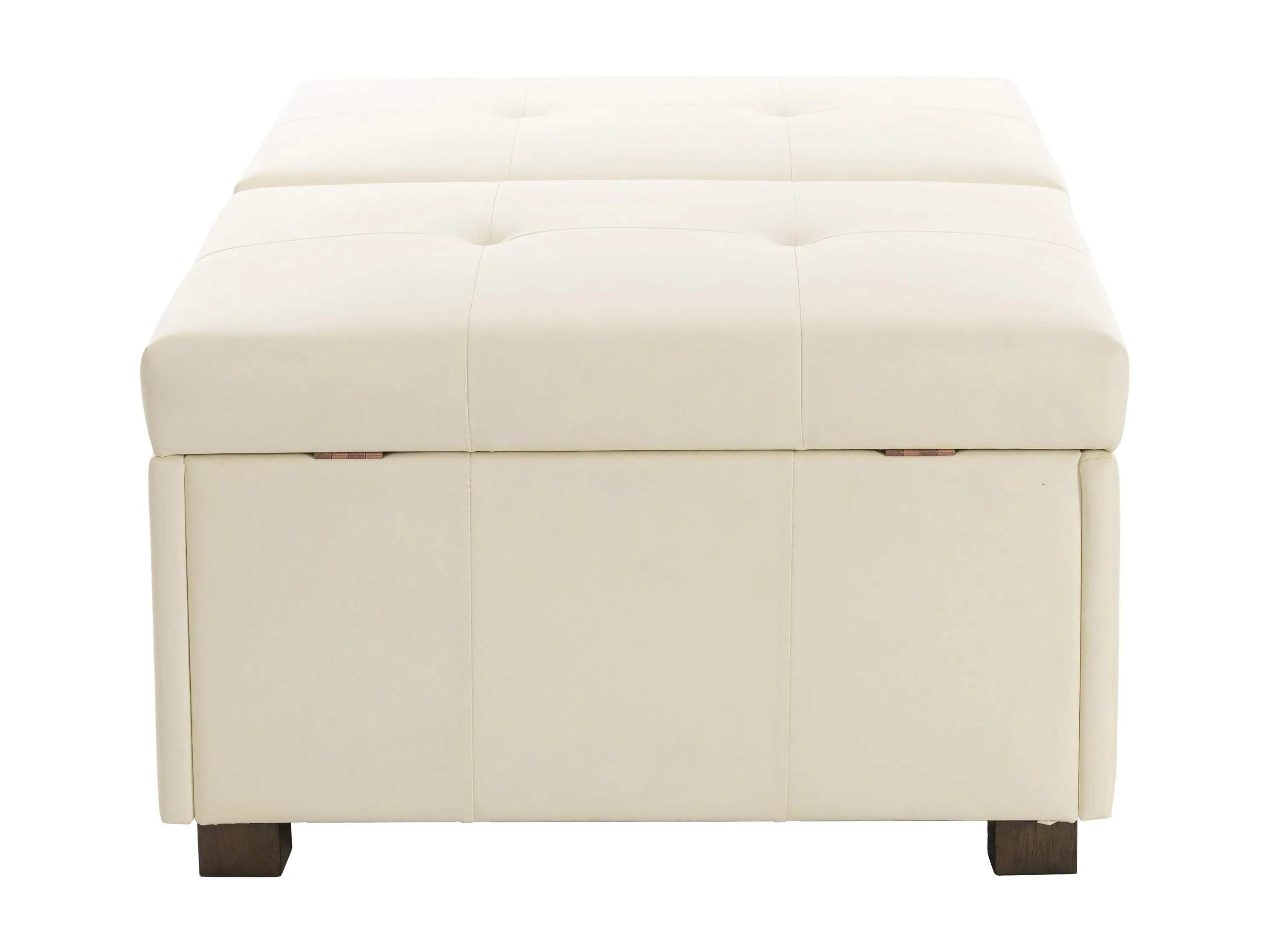 Warm White Deluxe Storage Ottoman